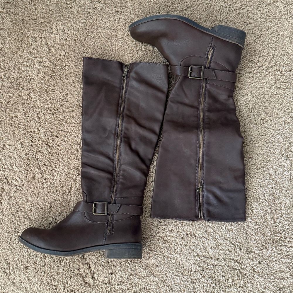 JustFab Brown Knee-High Boots